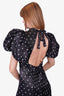 Birger Christensen Black Polka Dot Open Back Puff Sleeve Maxi Dress Size 2 'As Is'