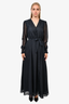 Birgitte Herskind Navy Shimmer Dotted Dress With Belt Size 36