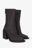 Both Black Rubber Pointed Toe Calf High Boot Size 36