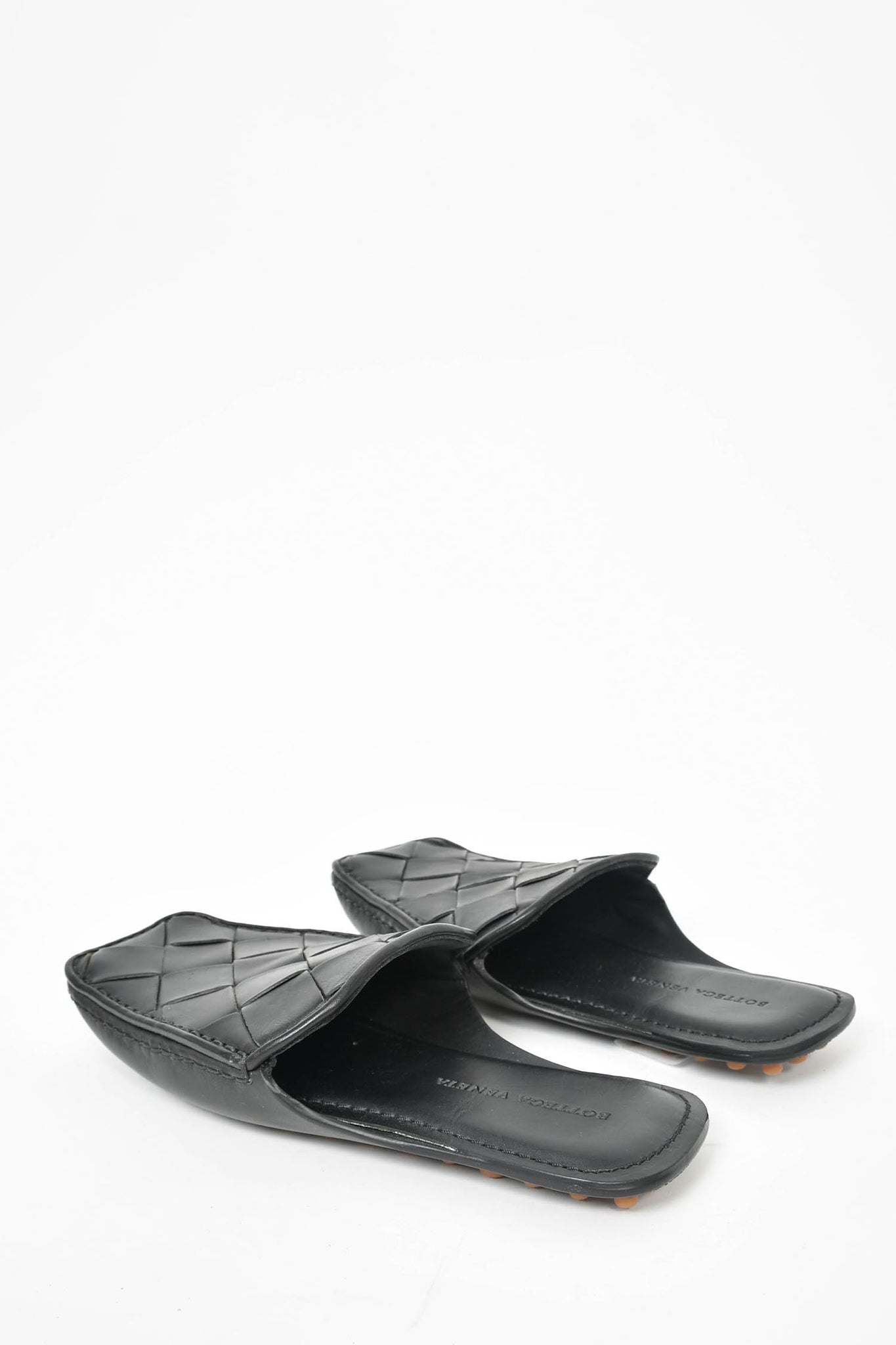 Bottega Veneta Black Intrecciato Leather Mule Slides Size 36.5