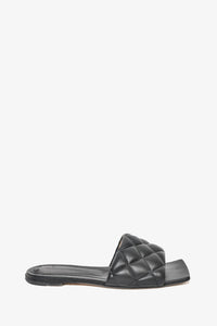 Bottega Veneta Black Intrecciato Leather Slide Sandals Size 36.5