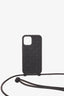 Bottega Veneta Black Intrecciato iPhone 14 Phone Case With Strap
