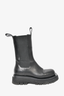 Bottega Veneta Black Leather Chelsea 'The Lug' Boots Size 38