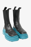 Bottega Veneta Black/Teal Leather Tire Boots Size 41 Mens