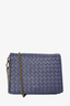 Bottega Veneta Blue Intrecciato Woven Nappa Leather Wallet-On-Chain Crossbody Bag