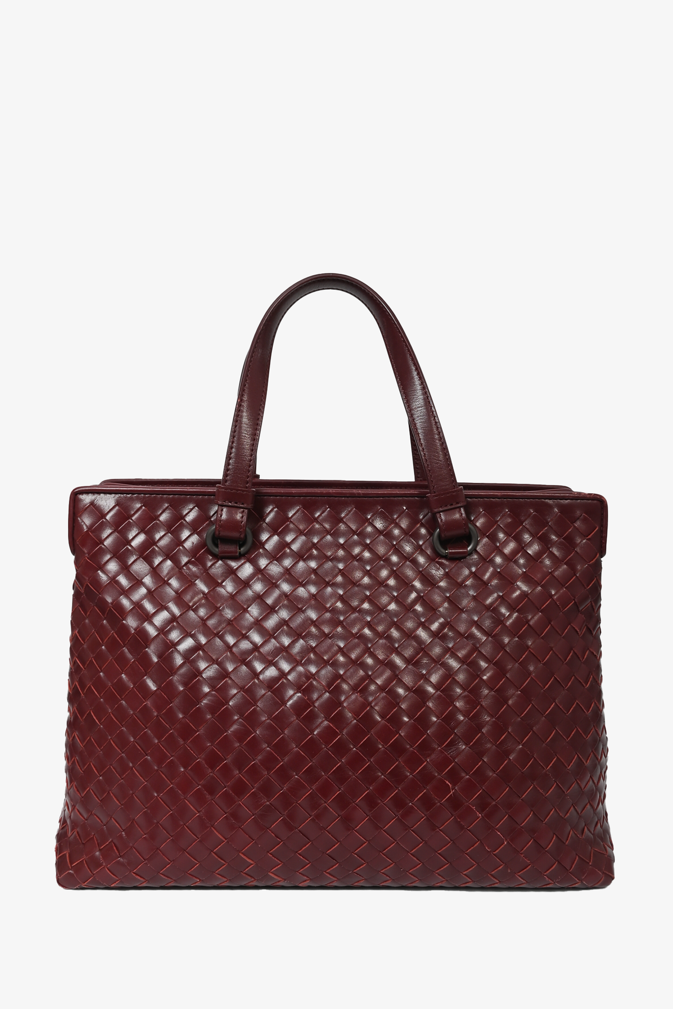 Bottega Veneta Burgundy Intrecciato Leather Bag