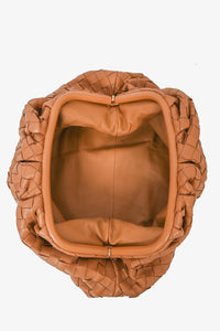 Bottega Veneta Caramel Intrecciato Leather Classic Pouch Clutch