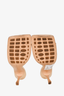 Bottega Veneta Cream Leather Squared Toes 'Stretch' Sandals Size 38