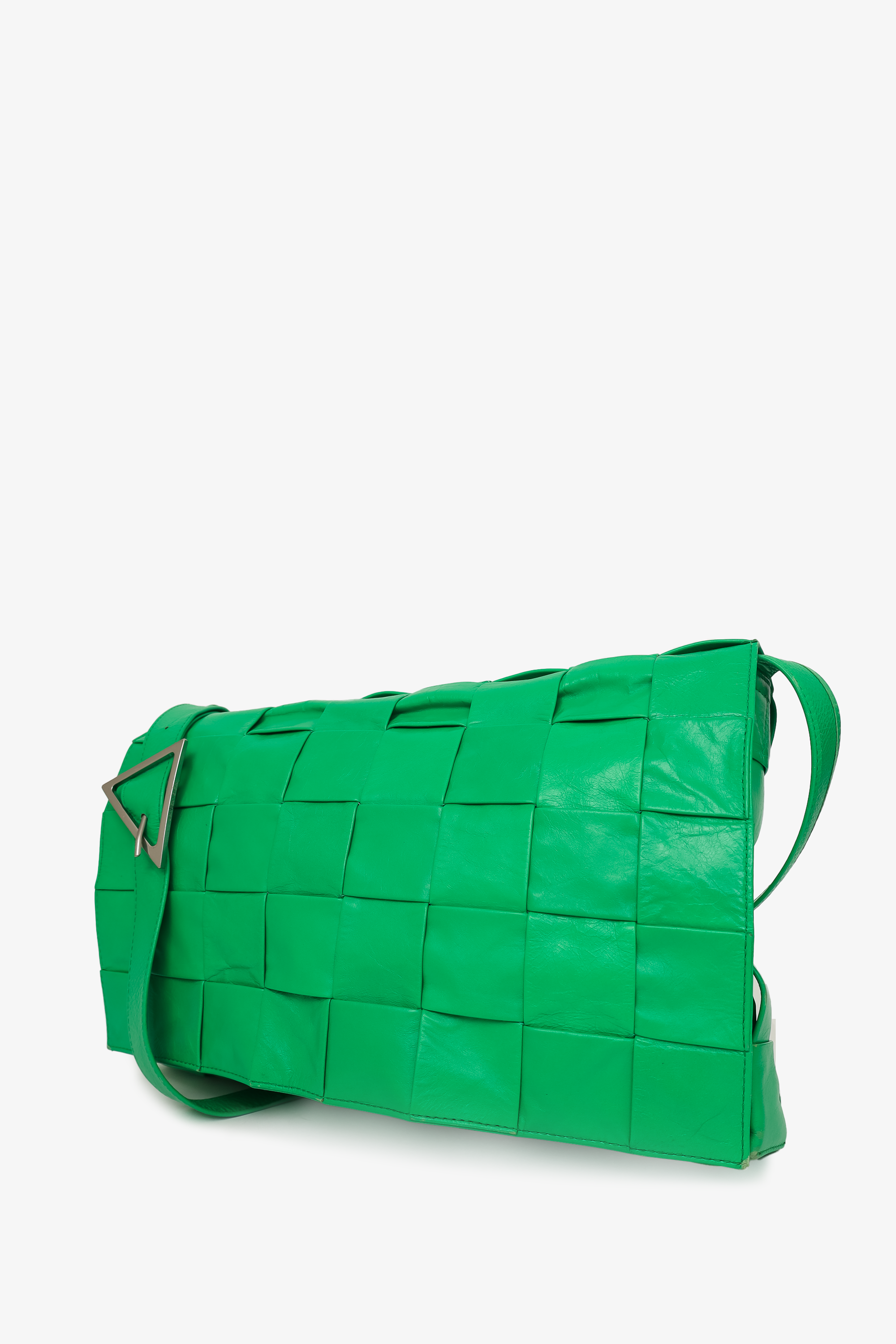 Bottega Veneta Green Maxi Intrecciato Cassette Crossbody Bag