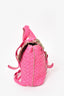 Bottega Veneta Hot Pink Distressed Intrecciato Leather Satchel with Strap