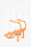 Bottega Veneta Orange Leather Heeled Sandals Size 38