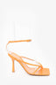 Bottega Veneta Orange Leather Heeled Sandals Size 38