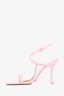 Bottega Veneta Pink Leather Chain Detail Heels Size 38