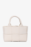 Bottega Veneta White Leather Mini Arco Tote with Strap