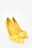 Bottega Veneta Yellow Leather Bow Front Pumps Size 38