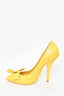 Bottega Veneta Yellow Leather Bow Front Pumps Size 38