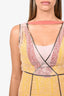Bottega Veneta Yellow/Pink Lace Overlay Sleeveless Maxi Dress Size 38