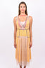 Bottega Veneta Yellow/Pink Lace Overlay Sleeveless Maxi Dress sz 38
