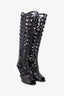 Brian Atwood Black Patent Open Toe Boots Size 37