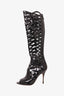 Brian Atwood Black Patent Open Toe Boots Size 37
