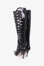 Brian Atwood Black Patent Open Toe Boots Size 37