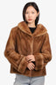 Brown Mink Fur Long Coat Est. Size M