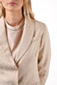 Brunello Cucinelli Beige Blazer with Silk Underlay Size 44