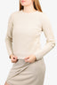 Brunello Cucinelli Beige Cashmere Sequin Knit Sweater Size M