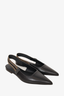 Brunello Cucinelli Black Leather Monili Slingback Flats Size 36
