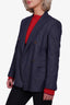Brunello Cucinelli Blue Denim Cotton Blazer Size 42