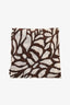 Brunello Cucinelli Brown/White Cotton/Silk Patterned Scarf