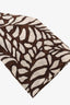 Brunello Cucinelli Brown/White Cotton/Silk Patterned Scarf