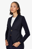 Brunello Cucinelli Navy Cotton Single Breasted Blazer Size M