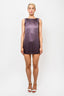 Brunello Cucinelli Purple Silk Sleeveless Mini Dress sz S