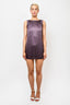 Brunello Cucinelli Purple Silk Sleeveless Mini Dress Size S