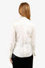 Brunello Cucinelli White Button Down Beaded Collar Blouse Size M