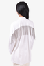 Brunello Cucinelli White Button Down Shirt with Silver Beaded Fringe Size XXS