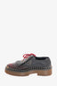 Burberry Burgundy/Black Leather Kiltie Fringe Slip On Sneaker Size 36