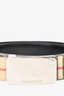 Burberry Beige Check Coated Canvas Belt w/ Silver Buckle sz 40/100