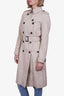 Burberry Beige Classic Trench Coat with Belt Size 4