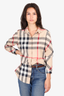 Burberry Beige Nova Check Long Sleeve Shirt  Size Medium