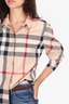 Burberry Beige Nova Check Long Sleeve Shirt  Size Medium