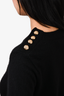 Burberry Black Cashmere Crewneck Gold Buttoned Sweater Size M