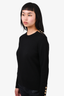 Burberry Black Cashmere Crewneck Gold Buttoned Sweater Size M