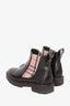 Burberry Black Check Leather Chelsea Boots Size 37