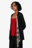 Burberry Black Check Open Cardigan Size S