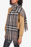 Burberry Black Check Wool/Cashmere Scarf