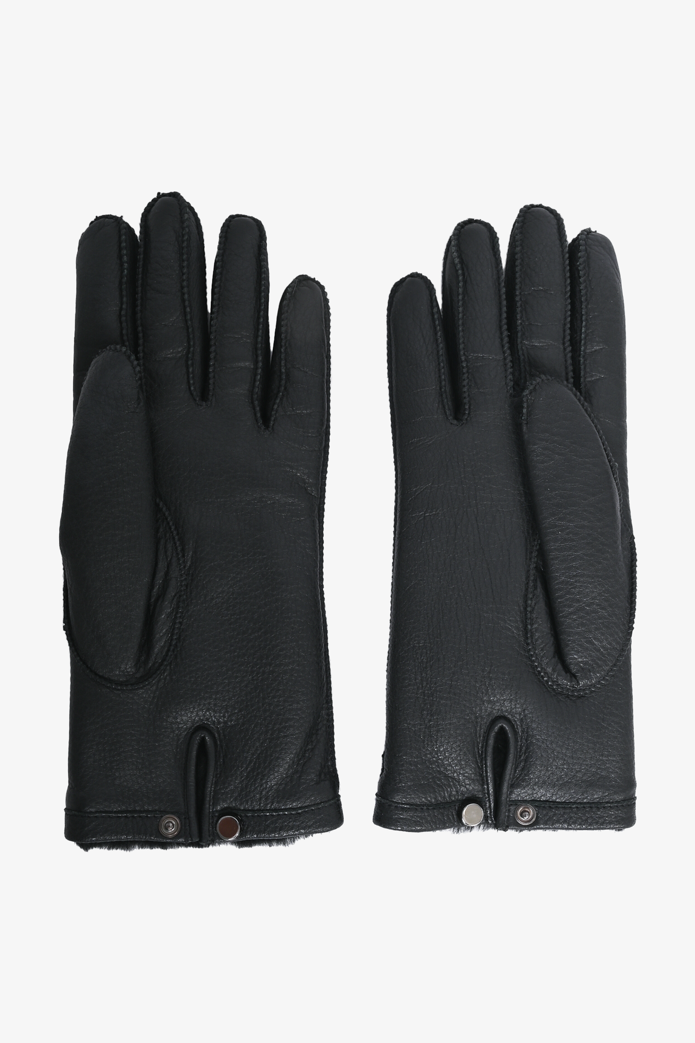 Burberry black discount leather gloves