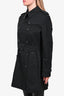 Burberry Black Double Breasted Belted Trenched Coat Est. Size M