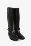 Burberry Black Leather Buckle Boots Size 38.5